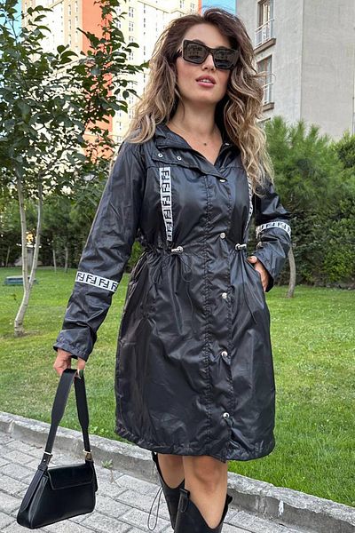 AYASOFYA OTANTIK Black Hooded Raincoat Windbreaker - Women