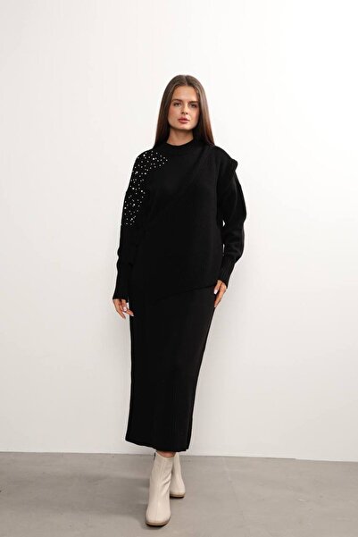 NARA INCİ SÜSLEMELI YELEK ELBİSE TAKIM