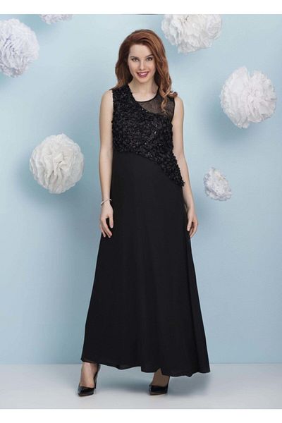 Even Fashion Hamile Giyim فستان سهرة طويل للحوامل مع إكسسوارات على شكل ورقة شجر