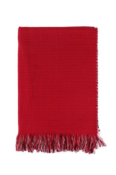 çiğdem eşarp Plaid Patterned Wool Textured Double Sided Scarf Shawl