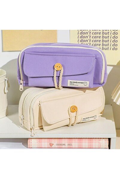 Kawaii My Study Accept Geniş Kapasiteli Soft Kalemlik Mor