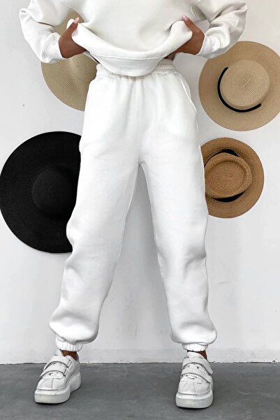 ışıltıbutik Γυναικεία Ψηλόμεση Τριών Κλωστών Χειμερινή Φλις Φούτερ