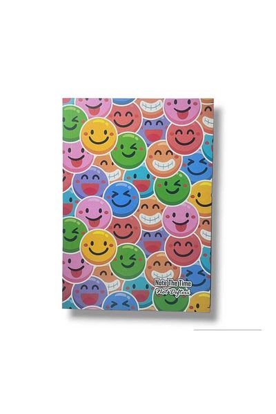 Pembe Pasaj Unlined Notebook Smiling Face Themed Notebook Notebook 14cm X 21cm Notebook