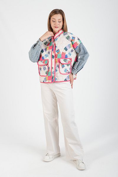 Hatun Atila Hatunatila Jeans Sleeves Quilted Jacket 7654-2