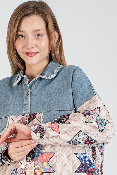 Hatun Atila Hatunatila Top Denim Quilted Jacket - 8557-1