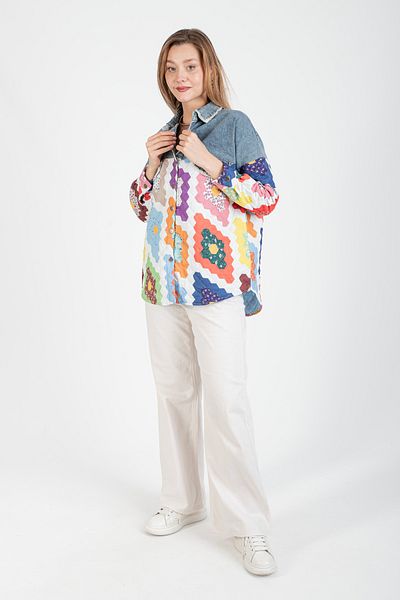 Hatun Atila Hatunatila Top Denim Quilted Jacket - 8557-8