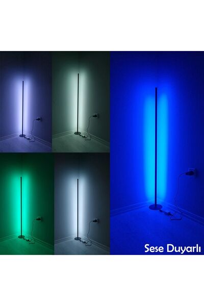 Smyrna Store Sese Duyarlı Lambader RGB Kumandalı Dekoratif Köşe LED Lambader ...