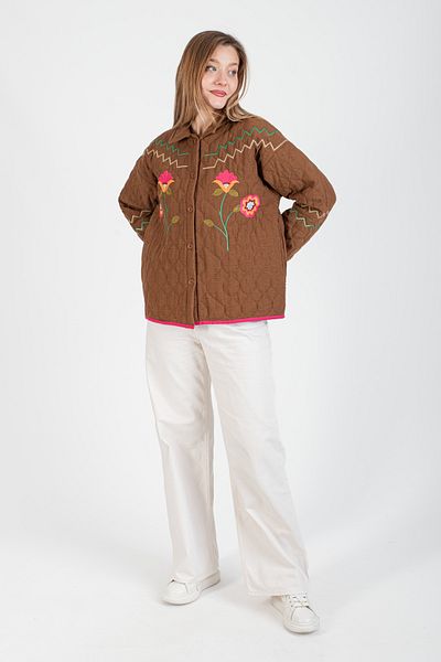 Hatun Atila Hatunatila Embroidered Quilted Jacket - 7658-1