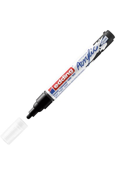 Edding Black Acrylic Marker - 2-3 Mm, Medium End, 901 5100--10 Lu