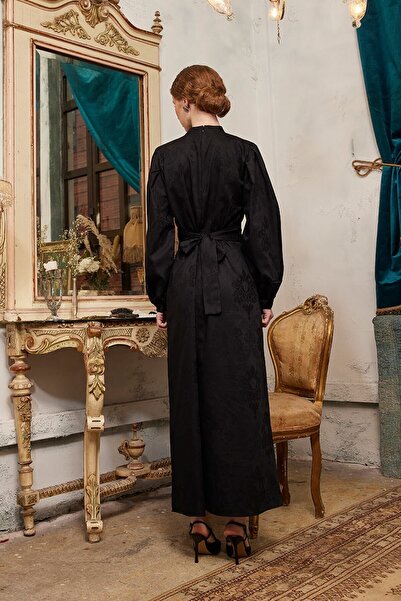 Ceylan Otantik Siyah Jakarlı Abiye