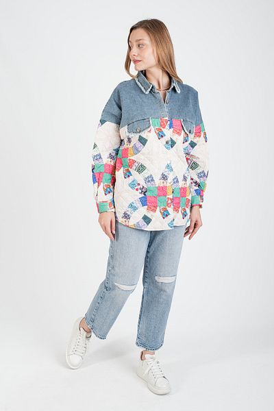 Hatun Atila Hatunatila Top Denim Quilted Jacket - 8557-9