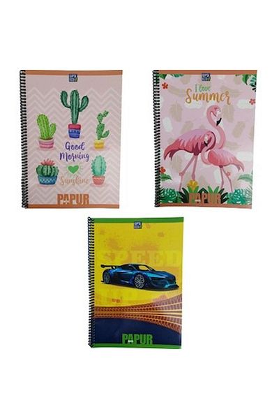 Gıpta Papur Notes Spiral Cardboard Cover Notebook A4 60 Yp Checked 4959-12 Pack-12-Piece-Pack