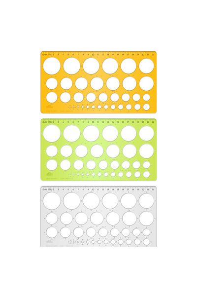 HATAS Circle Template with Ruler (20 PCS) Economic 1-35 Mm 02271