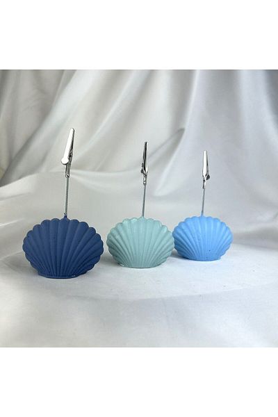 oasis decoration Blue Tones Oyster 3-Piece Note Holder Set, Photo Holder
