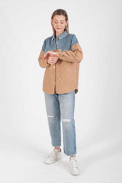 Hatun Atila Hatunatila Top Denim Quilted Jacket - 8557-11