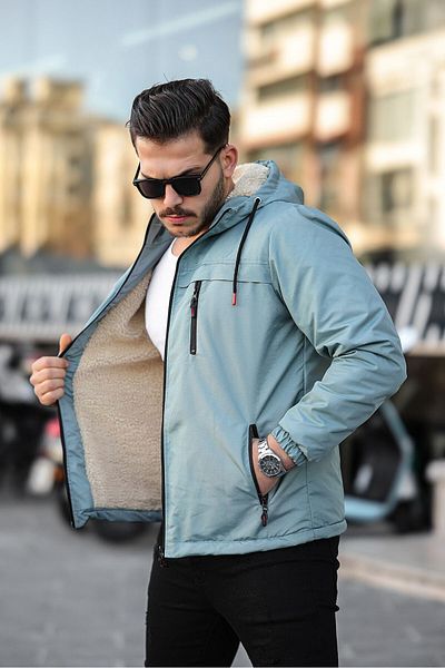 FLUEND MODA Ανδρικό κρύο και αντιανεμικό γούνινο παλτό