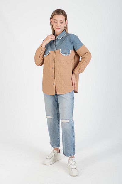 Hatun Atila Hatunatila Top Denim Quilted Jacket - 8557-11