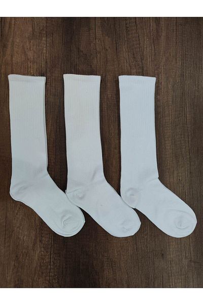 erceys Unisex 3 Pairs Long Knee Length Tennis Knee Socks Cotton