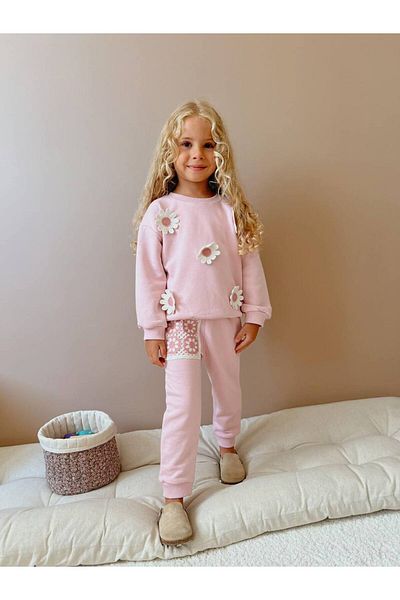 YİGİT BUTİK Daisy Motif Girl's Set - Yigit Boutique