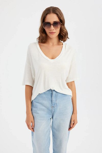 Hiccup Tricou țesut cu mânecă scurtă cu gât rotund