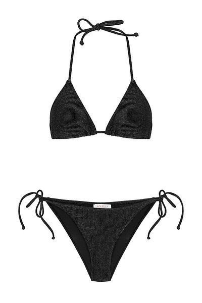 AQUELLA Σετ μπικίνι Black Glitter Triangle