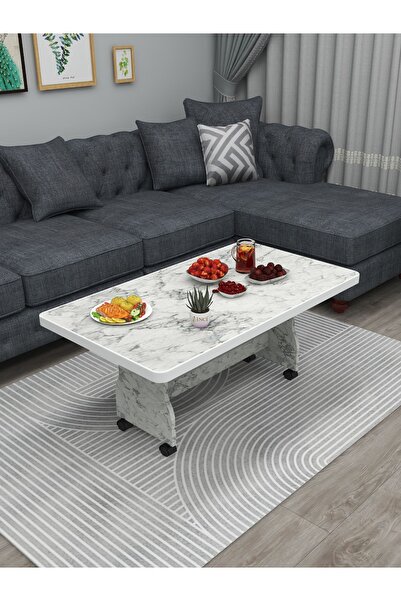 İnci TEKERLEKLİ ORTA SEHPA MASA MUTFAK MASASI