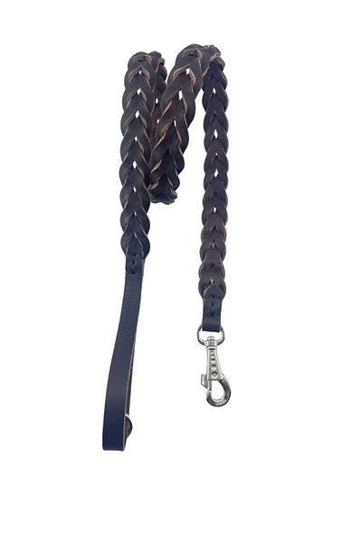 Rebel Dog Premium Leather Hand Knitted Dog Walking Strap, 120cm//2.5cm