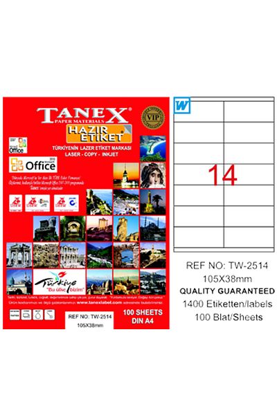 Tanex Laser Label 100 Yp 105x38 Laser-copy-inkjet Tw-2514