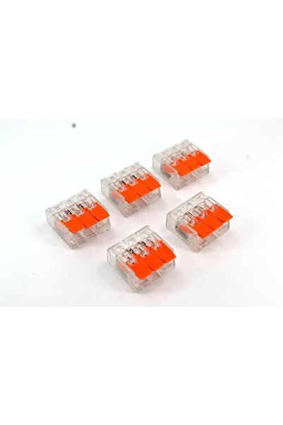 Adam 5 Adet 3 Lü Mandallı Kablo Bağlantı Klemensi Elektrik Buat