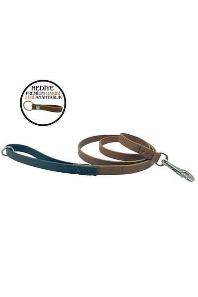 Rebel Dog Premium Genuine Leather Leash, Collar Double Color 1,8Cm//150Cm