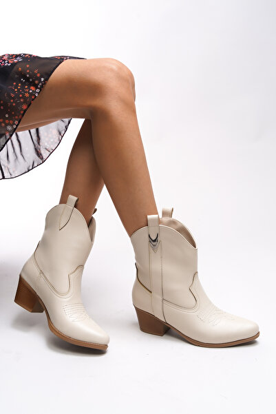 Riccon Nioverra Kadın Western Bot 0012722 Bej Cilt