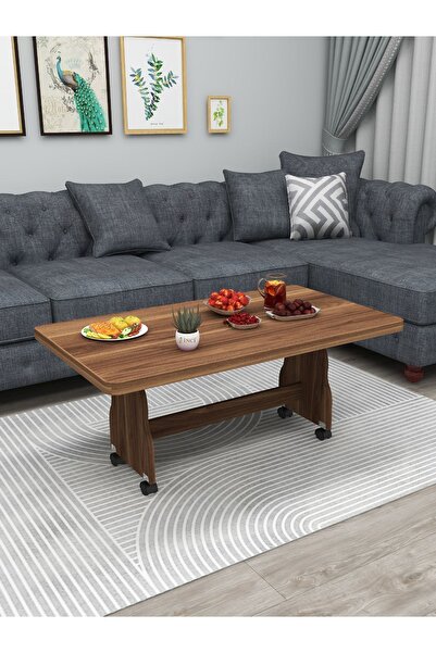 İnci Mdf Tekerlekli Orta Sehpa-çalışma Masası-balkon Mobilyası- Mdf Ürün