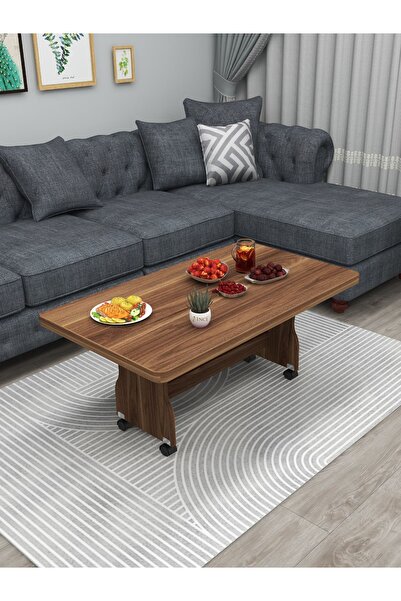 İnci Mdf Tekerlekli Orta Sehpa-çalışma Masası-balkon Mobilyası- Mdf Ürün