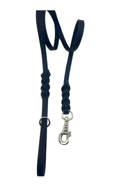 Rebel Dog Premium Hakiki Deri Örgü Köpek Gezdirme Kayışı,köpek Tasması,gezdirme Yağlı Deri, 150x1.4cm