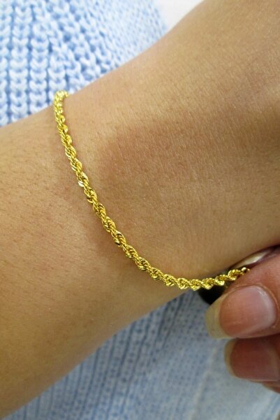 Nisanur Altın 14 Ayar Burgu 2,5 Mm Halat Bileklik