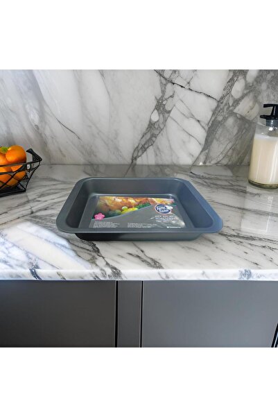 abnturk 36*25*7 Cm  boyutlarında teflon dikdörtgen fırın tepsisi yapışmaz kek...