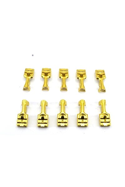 Genel Markalar 6.3mm Dişi Fiş Pirinç Terminal Kablo Ucu 10 Adet