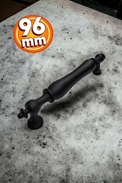 Dizaynhouse 96 mm ve 128 mm Antik Siyah Porselen Kulp Dolap ve Çekmece Kulpu