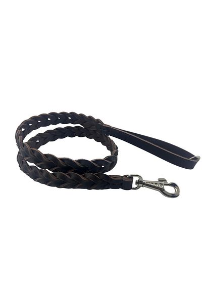 Rebel Dog Premium Leather Hand Knitted Dog Walking Strap, 120cm//2.5cm