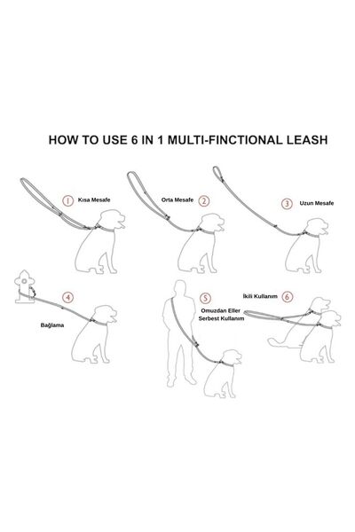 Rebel Dog Premium Hakiki Deri Eller Serbest Çok Fonksiyonlu Omuzdan Ve Belden Kullanılır, 1.5cm//300cm