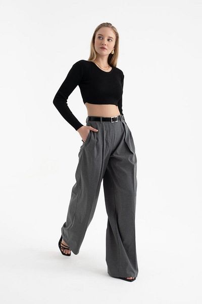 Hiccup Μακρυμάνικο Crop Top με λαιμόκοψη