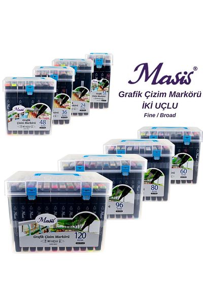 Masis 96 Color Two End Graphic Drawing Marker - Pp-96-Std