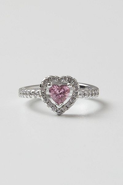 Beyazinci Women's Silver Zircon Stone Adjustable Heart Serious Relationship Model Ring