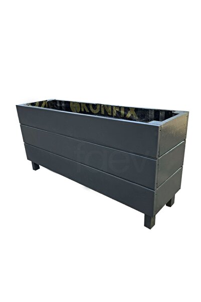 Faev Ahşap Saksı Dış Mekan Çiçeklik Dekoratif Büyük Boy Saksı Hazır Kurulu 95cm X 26cm Yükseklik 45cm