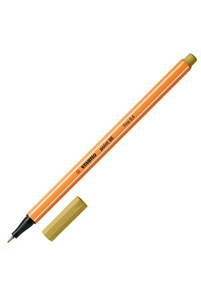 Stabilo 0.4 mm Light Khaki Fine Pen - Felt Tip, 88 Point, 88/66-10-Pkt
