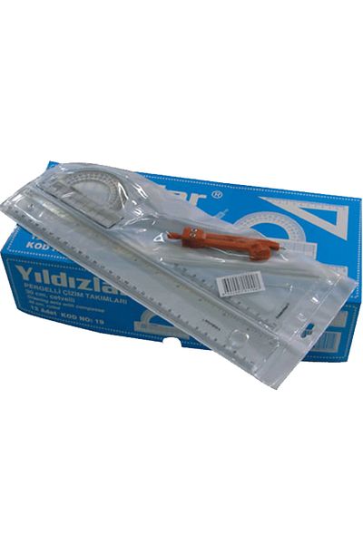 YILDIZLAR HOME Stars Drawing Set with Pergels 30 cm (1 Box 12 Pieces)