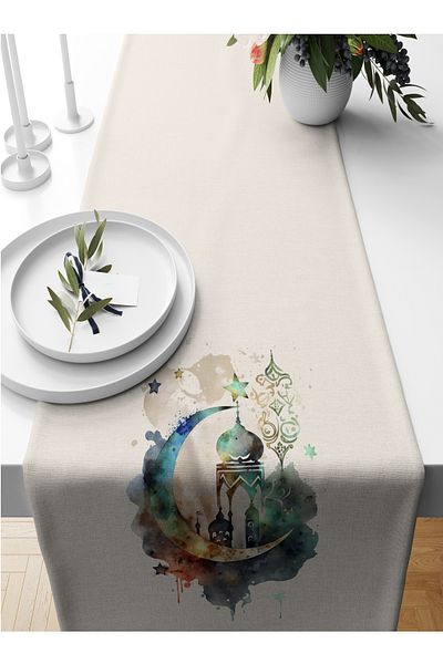 Bertille Home Ramadan Series 140x40 Cm Digital Printed Runner (Ramadan)