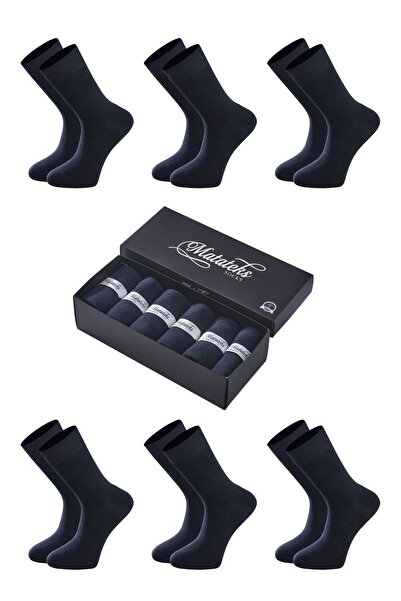 Matateks Мъжки бамбукови чорапи, дълги, обикновени, тъмносини, безшевни, прем...