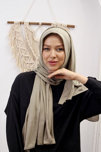 SpecialScarf Hijab Fashion PRACTICAL SHAL PREPARATE PLUG-IN ORGANIC FLAT COMBED LIGHT KHAKI COLOR