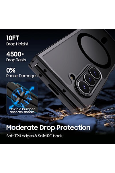 m.tk moveteck Samsung Galaxy Z Fold 6 Kılıf Kamera Çıkıntılı Magsafe Şarj Destekli Mat Renkli Hassas Butonlu Kapak